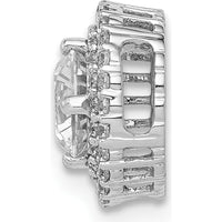 10K White Gold Diamond Halo Stud Earrings - 1/5 Carat Total Diamond Weight by Oro Pregiato