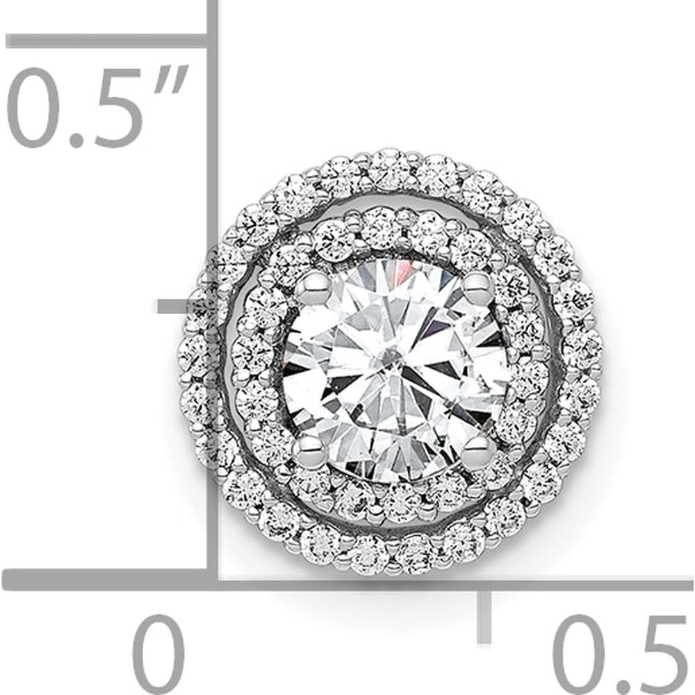 10K White Gold Diamond Halo Stud Earrings - 1/5 Carat Total Diamond Weight by Oro Pregiato