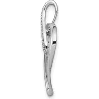 10K White Gold Diamond Heart and Infinity Pendant - 1/20 Carat Diamond Weight by Oro Pregiato