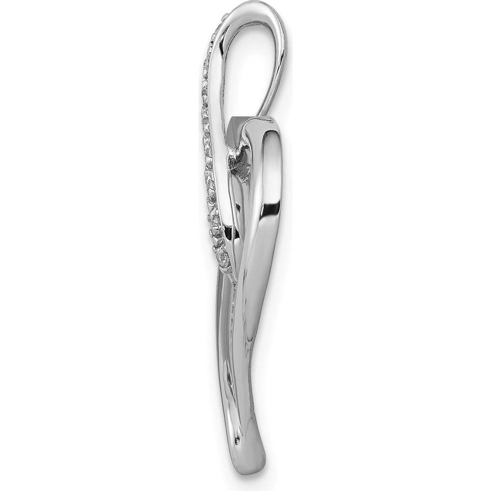 10K White Gold Diamond Heart and Infinity Pendant - 1/20 Carat Diamond Weight by Oro Pregiato