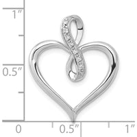 10K White Gold Diamond Heart and Infinity Pendant - 1/20 Carat Diamond Weight by Oro Pregiato