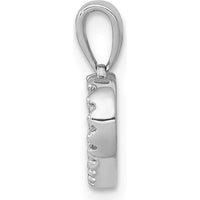 10K White Gold Diamond Heart Pendant - 0.03 Carat Total Diamond Weight by Oro Pregiato