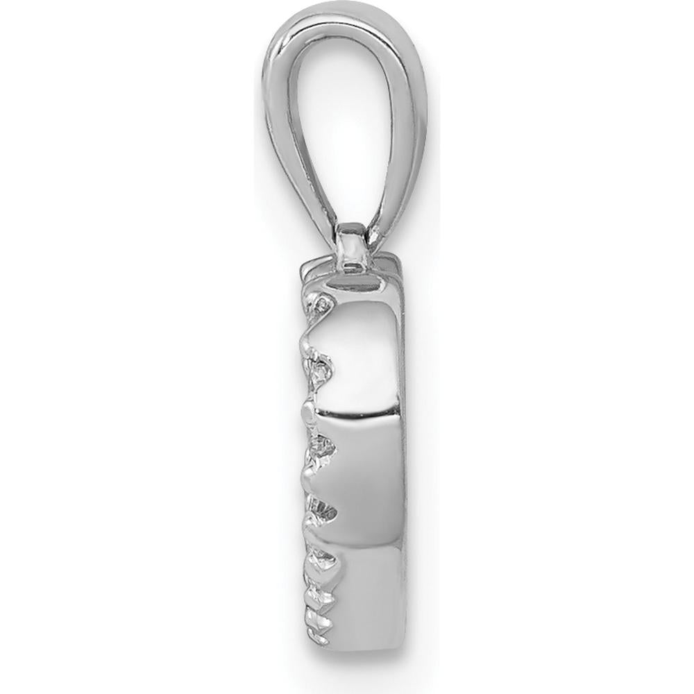 10K White Gold Diamond Heart Pendant - 0.03 Carat Total Diamond Weight by Oro Pregiato