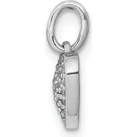 10K White Gold Diamond Heart Pendant - 1/10 Carat Total Diamond Weight by Oro Pregiato
