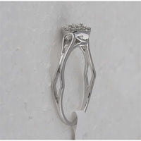 10K White Gold Diamond Heart Ring - 1/8 Carat Total Diamond Weight
