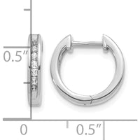 10K White Gold Diamond Hinged Hoop Earrings - 0.25 Carat Total Diamond Weight by Oro Pregiato