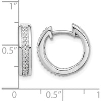 10K White Gold Diamond Hinged Hoop Earrings - 0.30 Carat Total Diamond Weight by Oro Pregiato