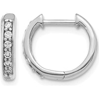 10K White Gold Diamond Hinged Hoop Earrings - 1.0 Carat Total Diamond Weight by Oro Pregiato