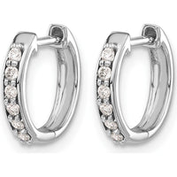 10K White Gold Diamond Hinged Hoop Earrings - 1.0 Carat Total Diamond Weight by Oro Pregiato