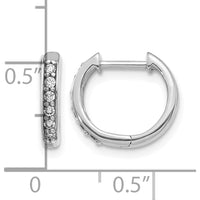10K White Gold Diamond Hinged Hoop Earrings - 1.0 Carat Total Diamond Weight by Oro Pregiato
