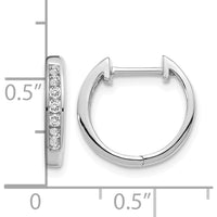 10K White Gold Diamond Hinged Hoop Earrings - 1.0 Carat Total Diamond Weight by Oro Pregiato