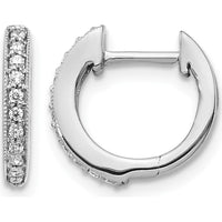 10K White Gold Diamond Hinged Hoop Earrings - 1.0 Carat Total Diamond Weight by Oro Pregiato