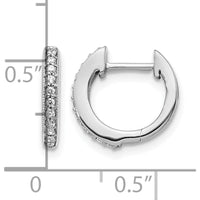 10K White Gold Diamond Hinged Hoop Earrings - 1.0 Carat Total Diamond Weight by Oro Pregiato