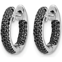 10K White Gold Diamond Hinged Hoop Earrings - 1.0 Carat Total Diamond Weight by Oro Pregiato