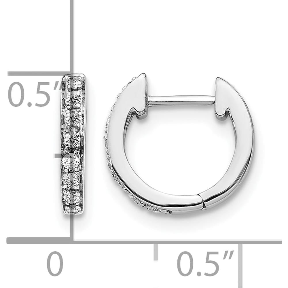 10K White Gold Diamond Hinged Hoop Earrings - 1.00 Carat Total Diamond Weight by Oro Pregiato