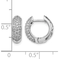 10K White Gold Diamond Hinged Hoop Earrings - 1.00 Carat Total Diamond Weight by Oro Pregiato