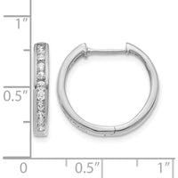 10K White Gold Diamond Hinged Hoop Earrings - 1 Carat Total Diamond Weight by Oro Pregiato