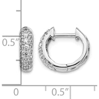 10K White Gold Diamond Hinged Hoop Earrings with 1.00 Carat of Round Diamonds - Polished Finish by Oro Pregiato