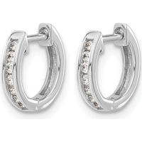 10K White Gold Diamond Hinged Hoop Earrings with Channel Set Diamonds - 1.00 Carat Total Diamond Weight by Oro Pregiato