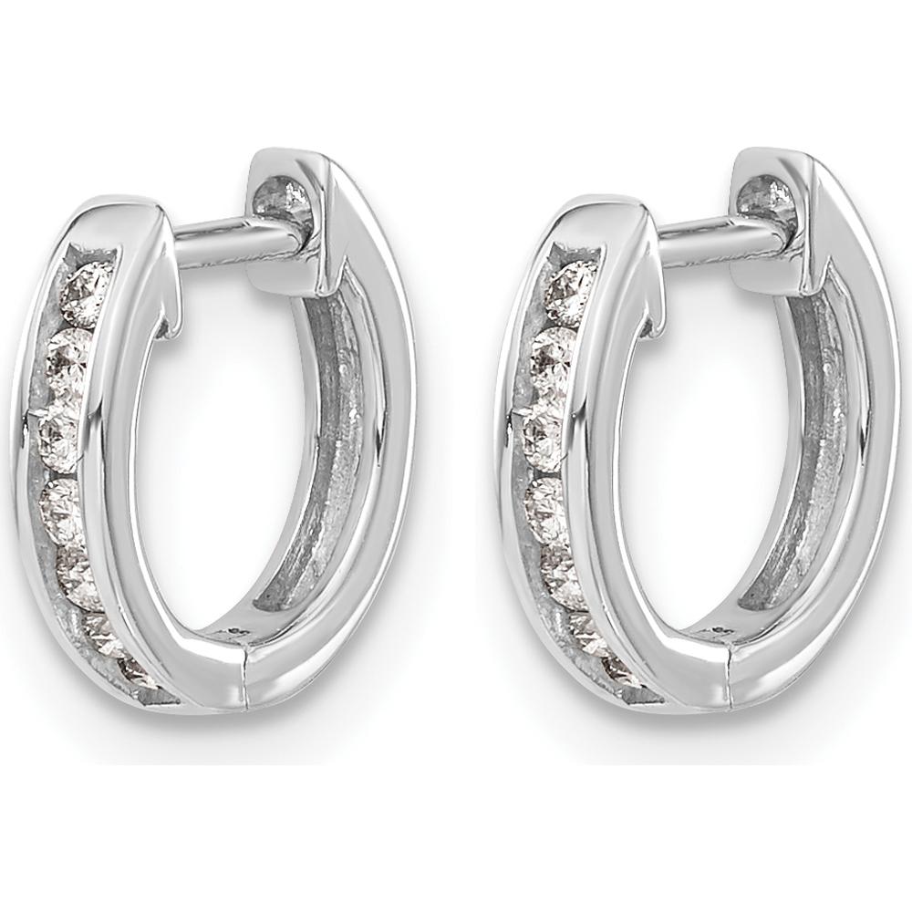 10K White Gold Diamond Hinged Hoop Earrings with Channel Set Diamonds - 1.00 Carat Total Diamond Weight by Oro Pregiato