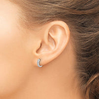 10K White Gold Diamond Hinged Hoop Earrings with Channel Set Diamonds - 1.00 Carat Total Diamond Weight by Oro Pregiato