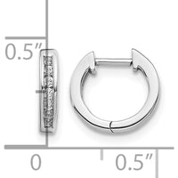 10K White Gold Diamond Hinged Hoop Earrings with Channel Set Diamonds - 1.00 Carat Total Diamond Weight by Oro Pregiato