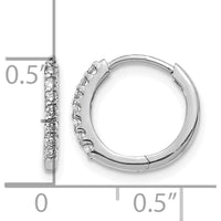 10K White Gold Diamond Hinged Hoop Earrings with Round Diamonds - 1.00 Carat Total Diamond Weight by Oro Pregiato