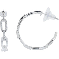 10K White Gold Diamond Hoop Earrings - 0.17 Carat Total Diamond Weight