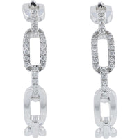 10K White Gold Diamond Hoop Earrings - 0.17 Carat Total Diamond Weight