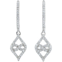 10K White Gold Diamond Hoop Earrings - 0.20 Carat Total Diamond Weight