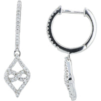 10K White Gold Diamond Hoop Earrings - 0.20 Carat Total Diamond Weight