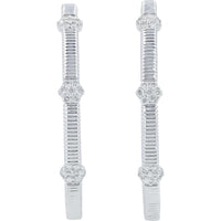 10K White Gold Diamond Hoop Earrings - 1/2 Carats Total Diamond Weight