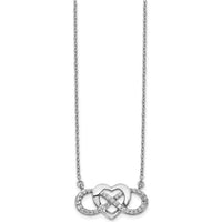 10K White Gold Diamond Infinity Heart Pendant Necklace - 0.25 Carat Total Diamond Weight by Oro Pregiato