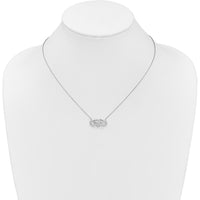 10K White Gold Diamond Infinity Heart Pendant Necklace - 0.25 Carat Total Diamond Weight by Oro Pregiato
