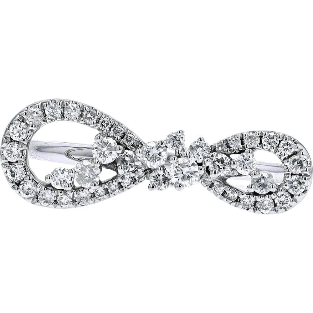 10K White Gold Diamond Infinity Ring - 0.30 Carat Total Diamond Weight