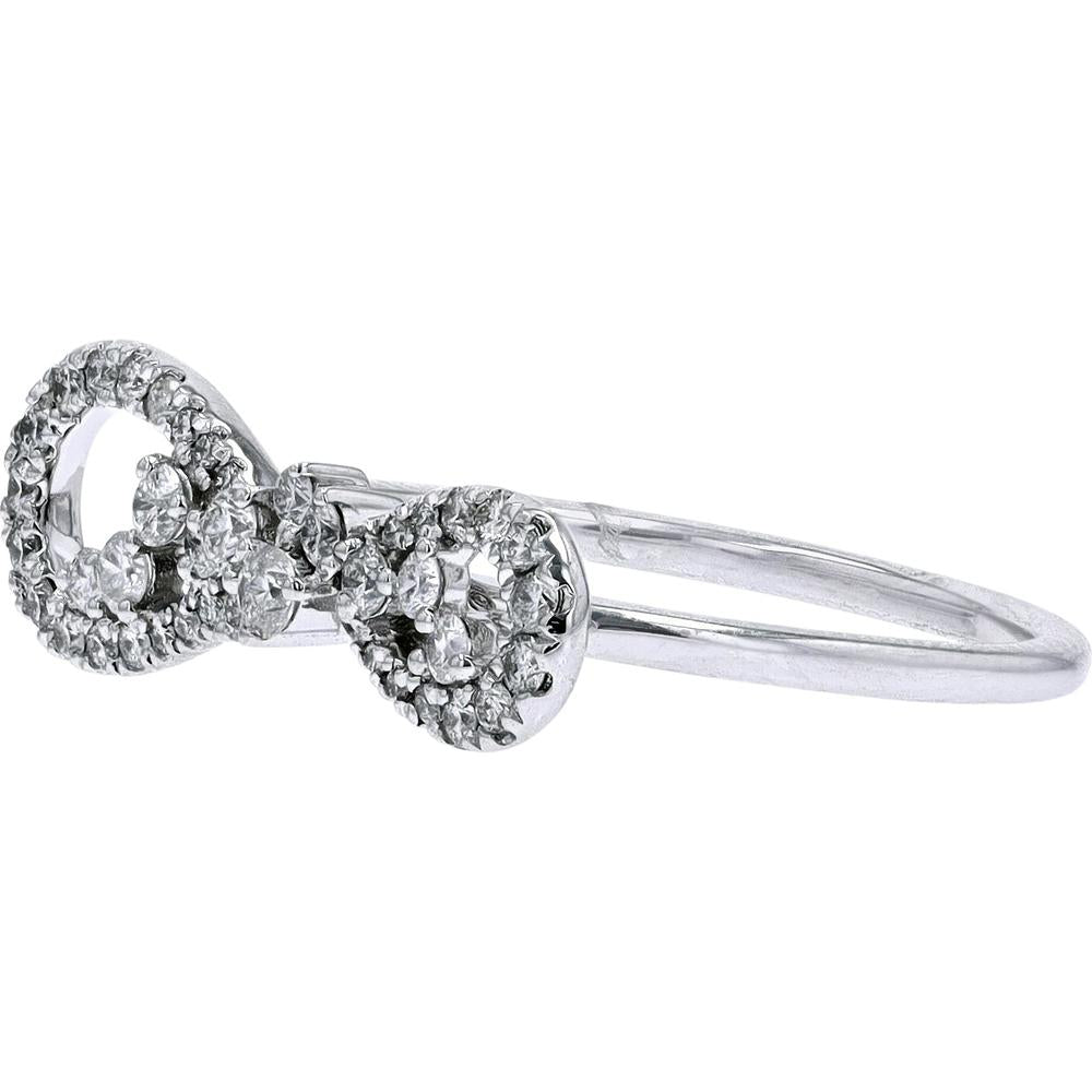 10K White Gold Diamond Infinity Ring with Prong Set Round Diamonds - 0.30 Carat Total Diamond Weight