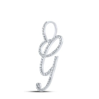 10K White Gold Diamond Initial L Pendant - 1/2 Carat Total Diamond Weight