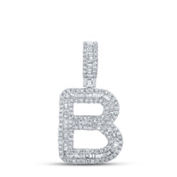 10K White Gold Diamond Initial L Pendant - 5/8 Carat Total Diamond Weight