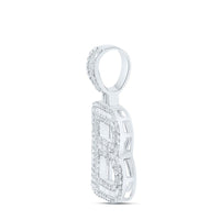 10K White Gold Diamond Initial L Pendant - 5/8 Carat Total Diamond Weight