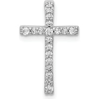 10K White Gold Diamond Latin Cross Pendant - 1/5 Carat Total Diamond Weight by Oro Pregiato