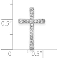 10K White Gold Diamond Latin Cross Pendant - 1/5 Carat Total Diamond Weight by Oro Pregiato