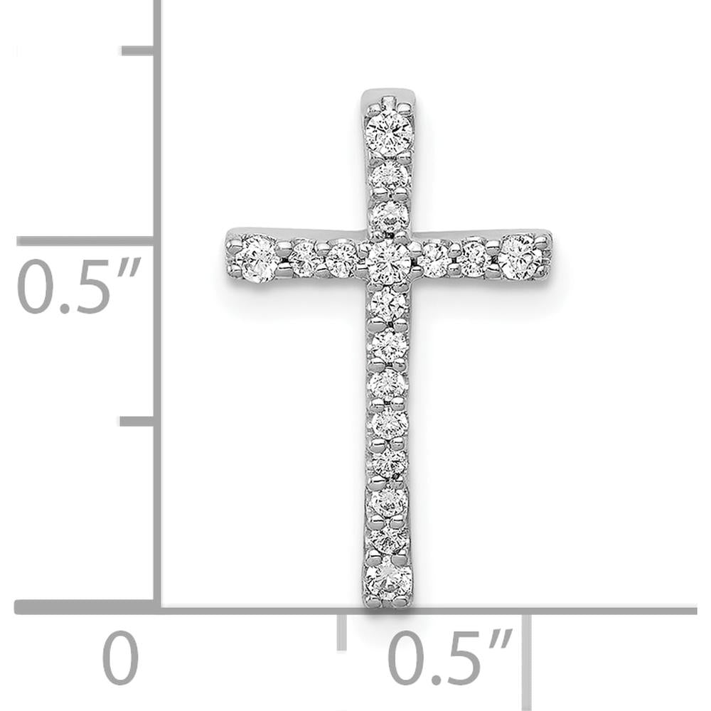 10K White Gold Diamond Latin Cross Pendant - 1/5 Carat Total Diamond Weight by Oro Pregiato