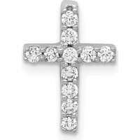 10K White Gold Diamond Latin Cross Pendant with 1/5 Carat Diamonds by Oro Pregiato