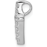 10K White Gold Diamond Latin Cross Pendant with 1/5 Carat Diamonds by Oro Pregiato