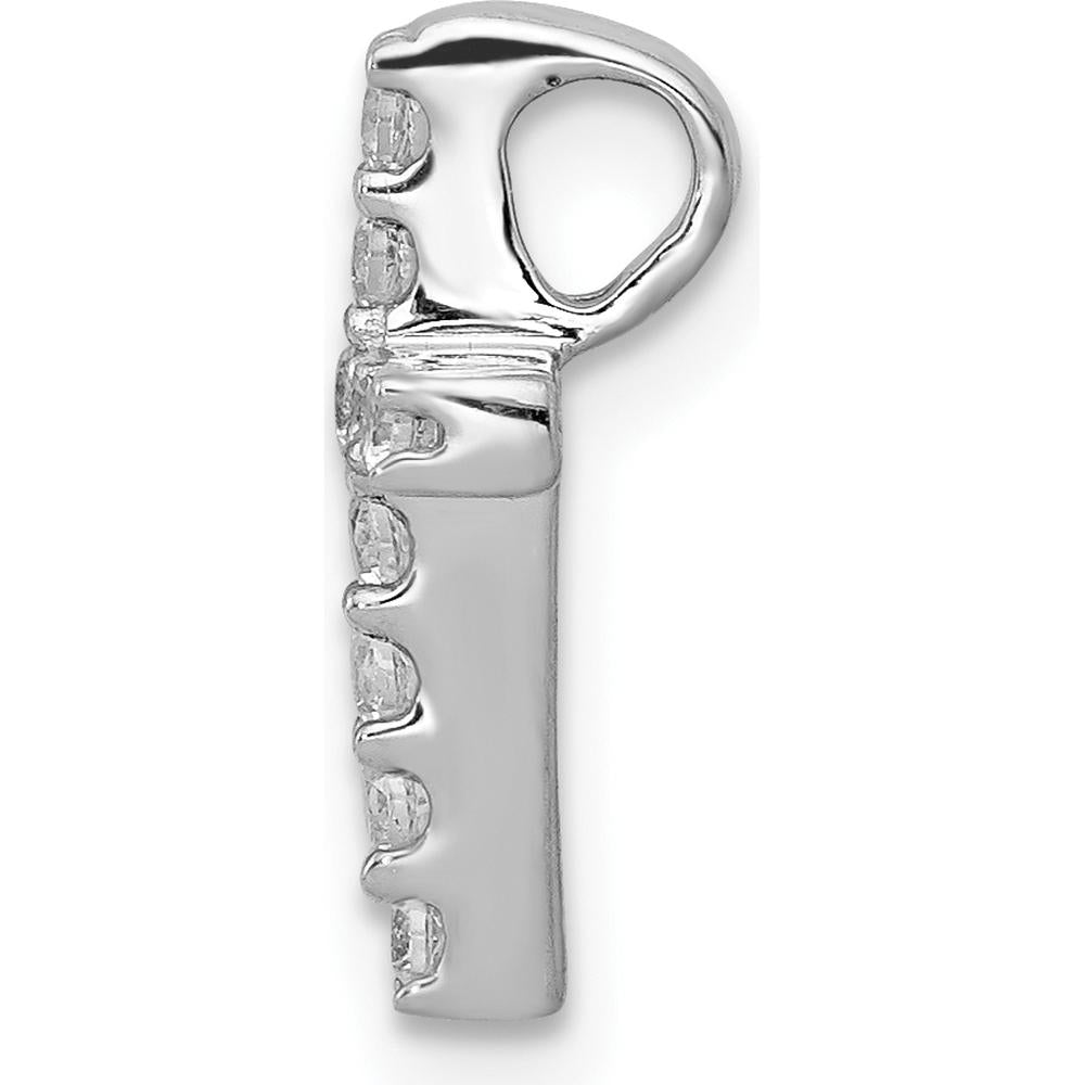 10K White Gold Diamond Latin Cross Pendant with 1/5 Carat Diamonds by Oro Pregiato