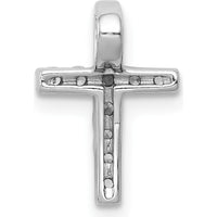 10K White Gold Diamond Latin Cross Pendant with 1/5 Carat Diamonds by Oro Pregiato