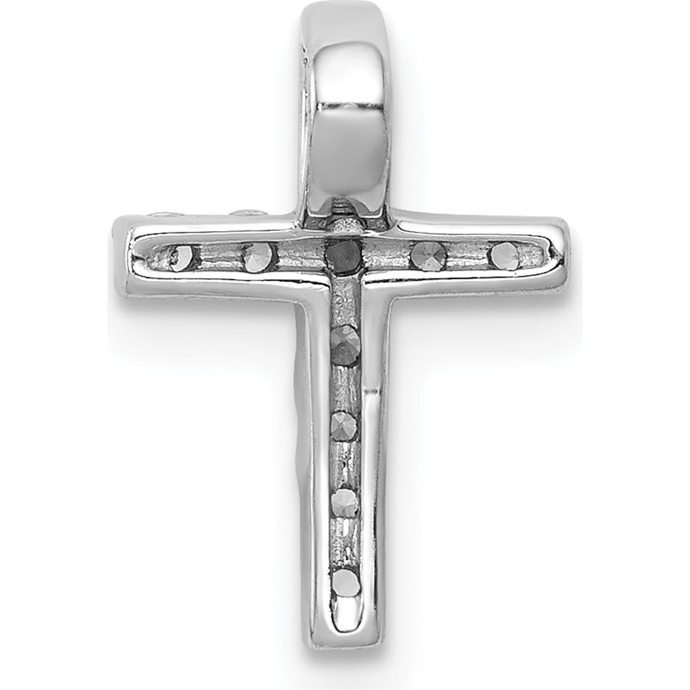 10K White Gold Diamond Latin Cross Pendant with 1/5 Carat Diamonds by Oro Pregiato
