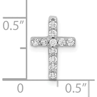 10K White Gold Diamond Latin Cross Pendant with 1/5 Carat Diamonds by Oro Pregiato