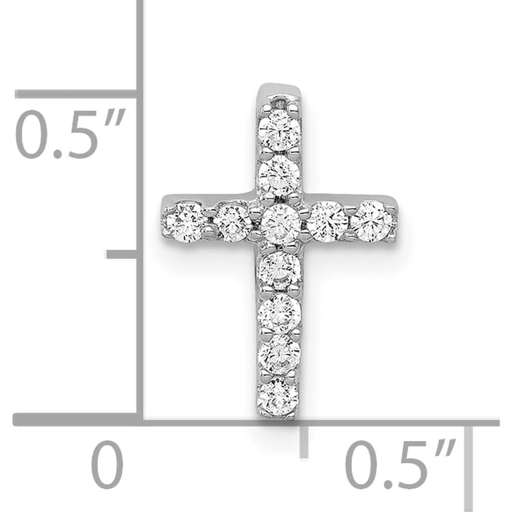 10K White Gold Diamond Latin Cross Pendant with 1/5 Carat Diamonds by Oro Pregiato