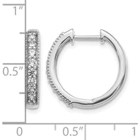 10K White Gold Diamond Milgrain Hinged Hoop Earrings - 0.50 Carat Total Diamond Weight by Oro Pregiato